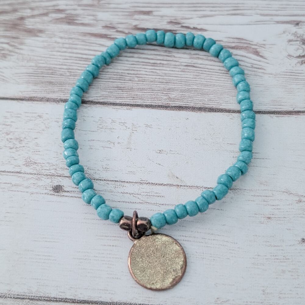 Light Blue Stretch Bracelet - Tarnished Charm